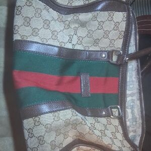 Gucci Stylish Brown and Green Designer Men's Bag